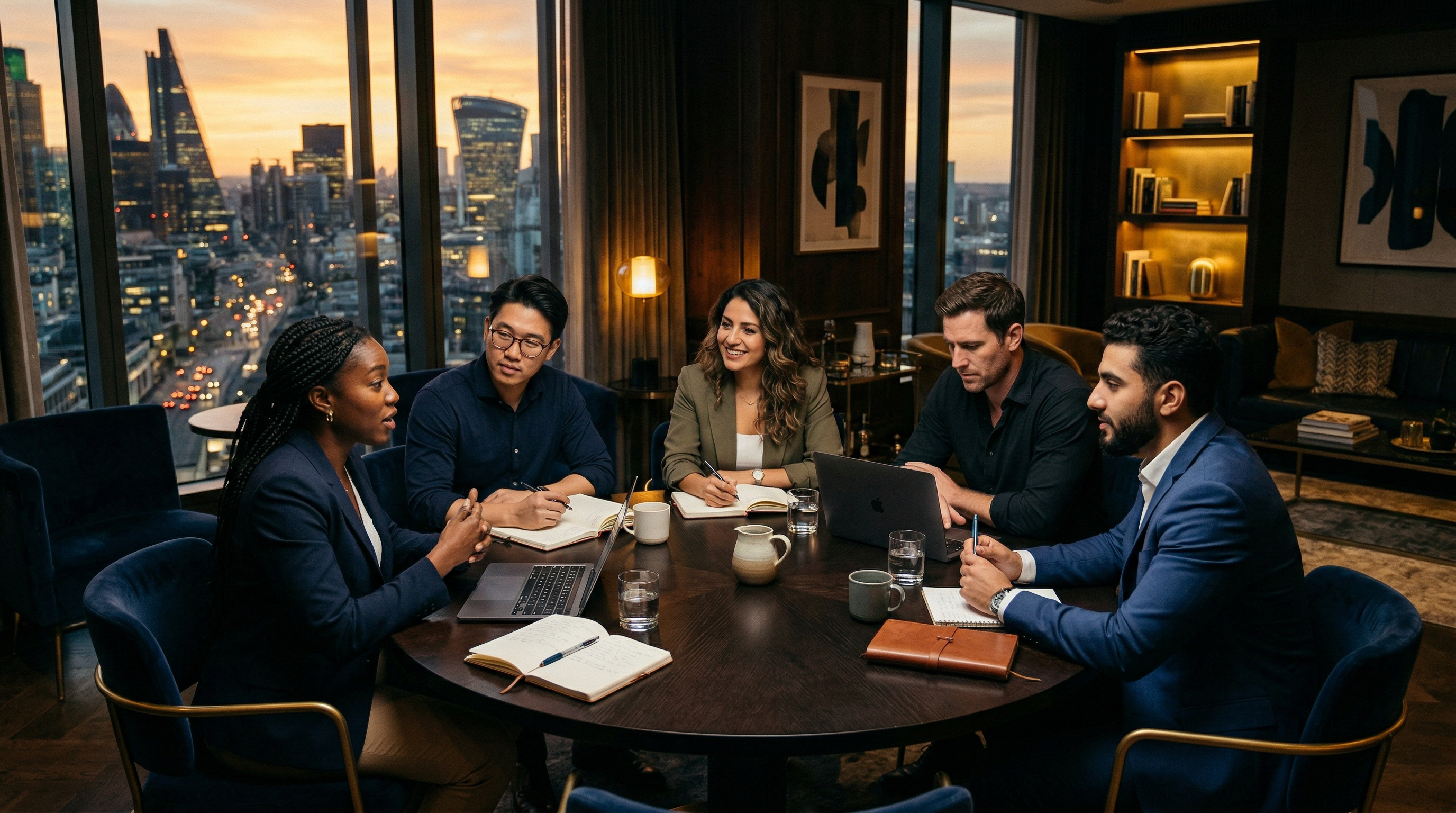 Founders gathered around a round table